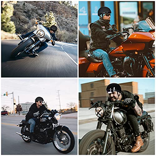 ILM Motorcycle Half Helmet with Sunshield Quick Release Strap Half Face Fit for Cruiser Scooter DOT Approved 883V (Gloss Black, X-Large) - Image 5