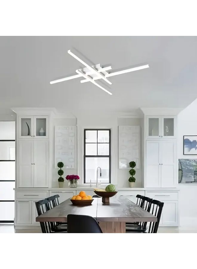 Modern White Sputnik Ceiling Light Dimmable LED Flush Mount 3 Color Modes - Image 2
