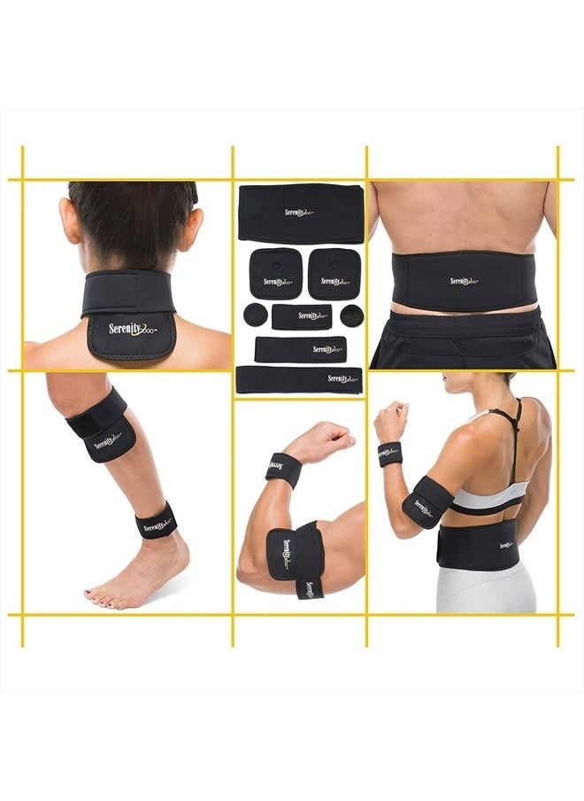 SERENITY2000 Full Body Magnetic Vitality Set for Pain Relief, Reduce Inflammation, Improve Circulation – Eight-Piece Set (Large/XL - waist up to 50")  - Image 4