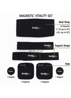 SERENITY2000 Full Body Magnetic Vitality Set for Pain Relief, Reduce Inflammation, Improve Circulation – Eight-Piece Set (Large/XL - waist up to 50")  - Image 2