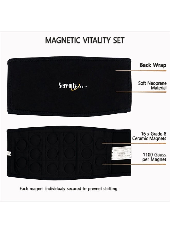 SERENITY2000 Full Body Magnetic Vitality Set for Pain Relief, Reduce Inflammation, Improve Circulation – Eight-Piece Set (Large/XL - waist up to 50")  - Image 3