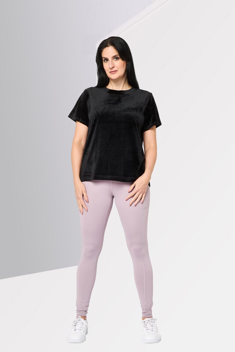 DKNY Women Sportswear Fit Short Sleeve Outdoor T-Shirt, Black - Image 2