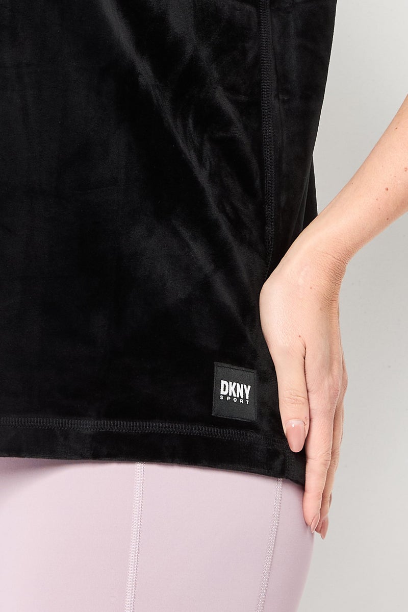 DKNY Women Sportswear Fit Short Sleeve Outdoor T-Shirt, Black - Image 3