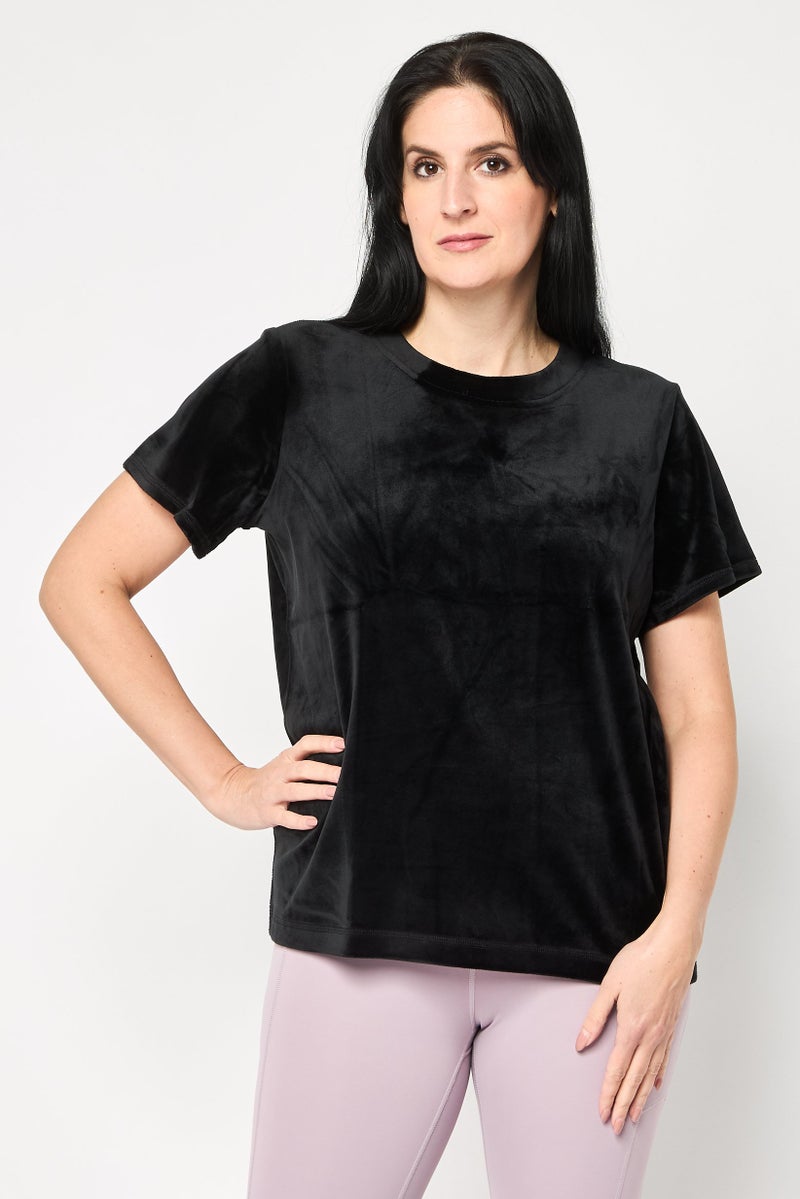 DKNY Women Sportswear Fit Short Sleeve Outdoor T-Shirt, Black - Image 1