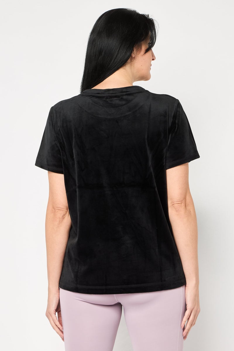 DKNY Women Sportswear Fit Short Sleeve Outdoor T-Shirt, Black - Image 4