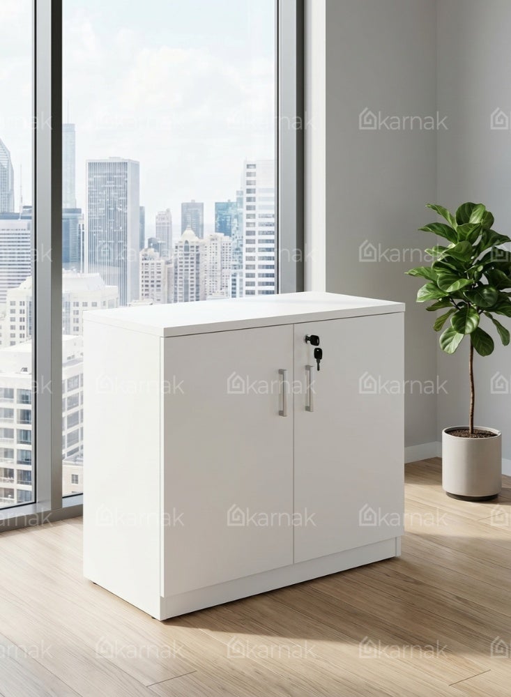 KARNAK Royalcraft Wooden Low Cabinet - White - Image 3