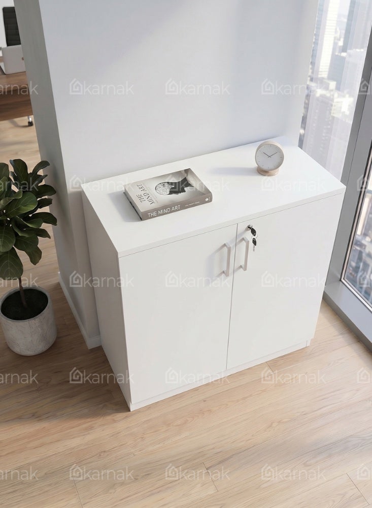 KARNAK Royalcraft Wooden Low Cabinet - White - Image 2