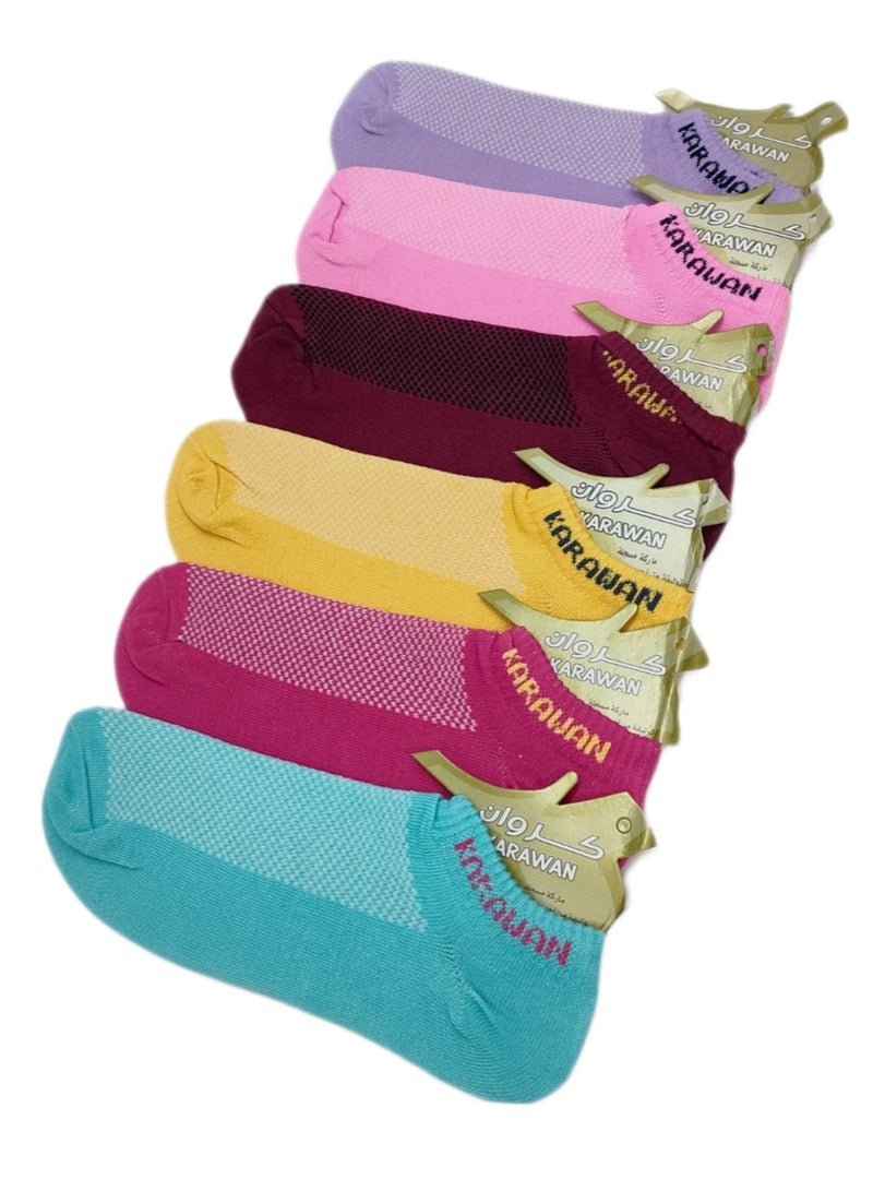 6 أزواج من  جوارب كروان حريمي ألوان متعددة