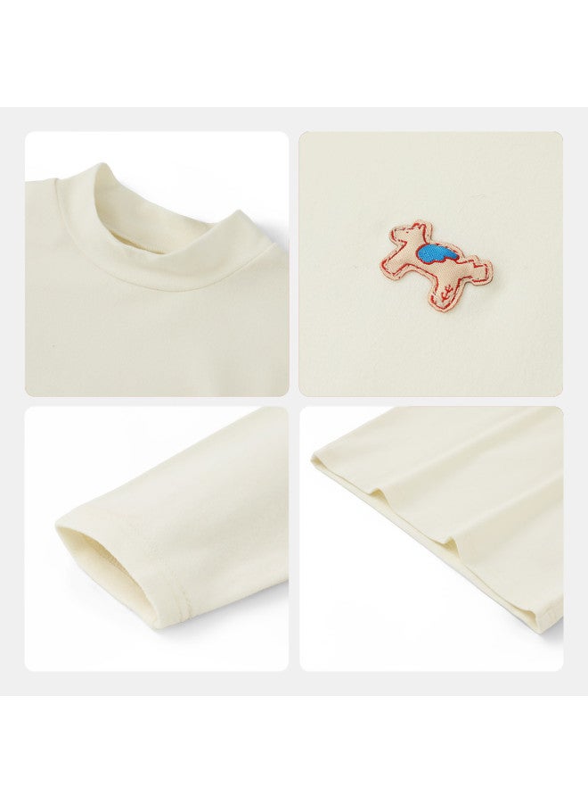 Soft Fleece Heating And Insulating] Baby Base Layer Winter Boys T-shirt Long Sleeve Children's New Year Outfit Top Girls - Image 4