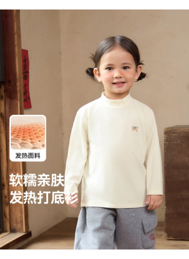 Soft Fleece Heating And Insulating] Baby Base Layer Winter Boys T-shirt Long Sleeve Children's New Year Outfit Top Girls - Image 1