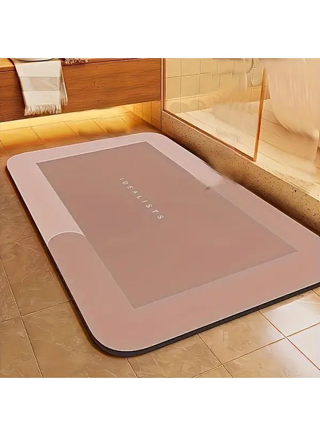 Gray Blue Quick Dry Bath Mat Non Slip Absorbent 50x80cm Velvet Bathroom Rug - Image 4