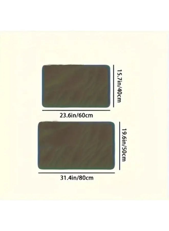 Gray Blue Quick Dry Bath Mat Non Slip Absorbent 50x80cm Velvet Bathroom Rug - Image 3