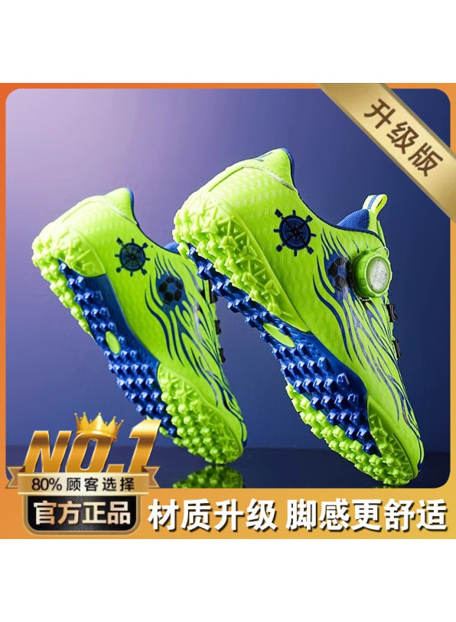 Genuine Children's Soccer Shoes, Boys' Rotating Buckle Breathable Tf Turf Cleats, Specialized For Boys And Girls Primary School Students Match Training Shoes