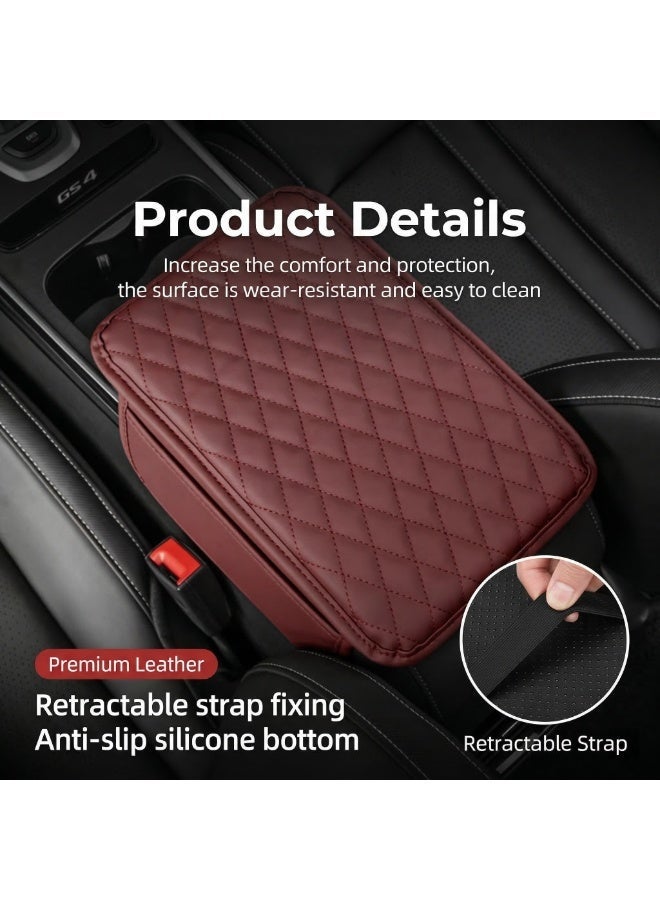 CKIKH Car center console armrest heightening pad with storage box, includes 2 storage bags, anti-slip universal design, fits most vehicle models. - Image 2