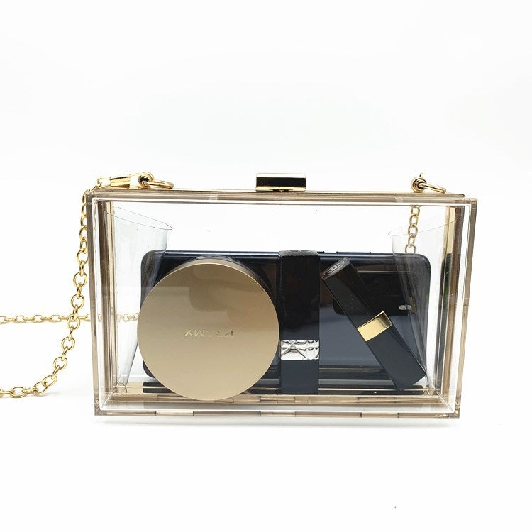 Canli Acrylic Transparent Fashionable Evening Bag Cross-Body Mini Banquet Clutch Bag Small Square Bag Diy - Image 3