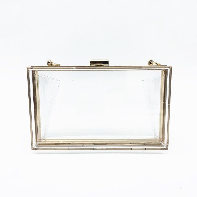 Canli Acrylic Transparent Fashionable Evening Bag Cross-Body Mini Banquet Clutch Bag Small Square Bag Diy - Image 1