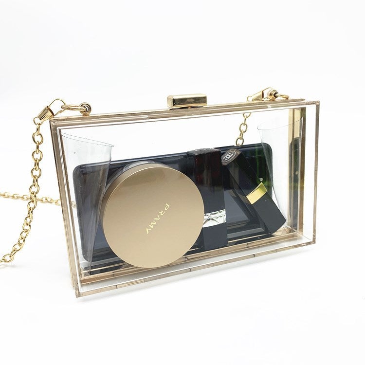 Canli Acrylic Transparent Fashionable Evening Bag Cross-Body Mini Banquet Clutch Bag Small Square Bag Diy - Image 4