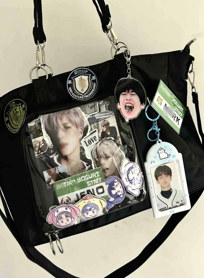 WELLRI Ita Bag with Insert Kpop Plushies Tote Bag Kawaii Anime Pin Display Crossbody Shoulder Messenger Bag - Image 2