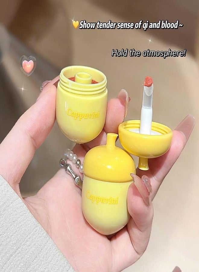 Cappuvini Little Pinecone Hydrating Lip Jelly | Glossy Finish Non-Sticky Lip Gloss | Nude Dream Red Wine Baby Pink Rose Colors | Lips Care Protection Moisturizer | Cute Acorn Shaped Packaging | Long Stay Lipstick Waterproof Longlasting Formula | Perfect Lipstick For Women & Girls (02#Strawberry Fudge, 5g) - Image 5