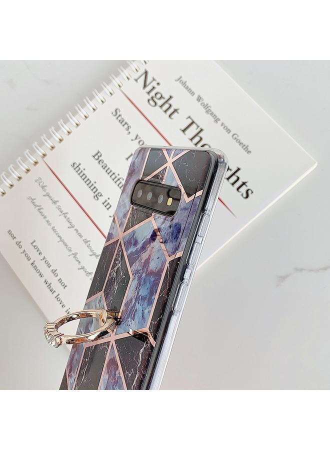 Zaboon Case For Galaxy S10 Plating Colorful Geometric Pattern Mosaic Marble TPU Mobile Phone Case Rhinestone Stand Ring - Image 5