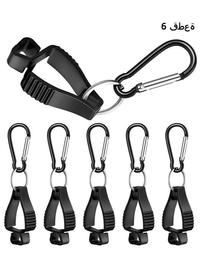 6 Pack Glove Clips for Work Glove Holders,Glove Belt Clip With Metal Carabiners,Easy to Wear Glove Clip, Tools, & Towel Holder, Ideal for Men Safety Construction Worker Guard Labor - Image 1