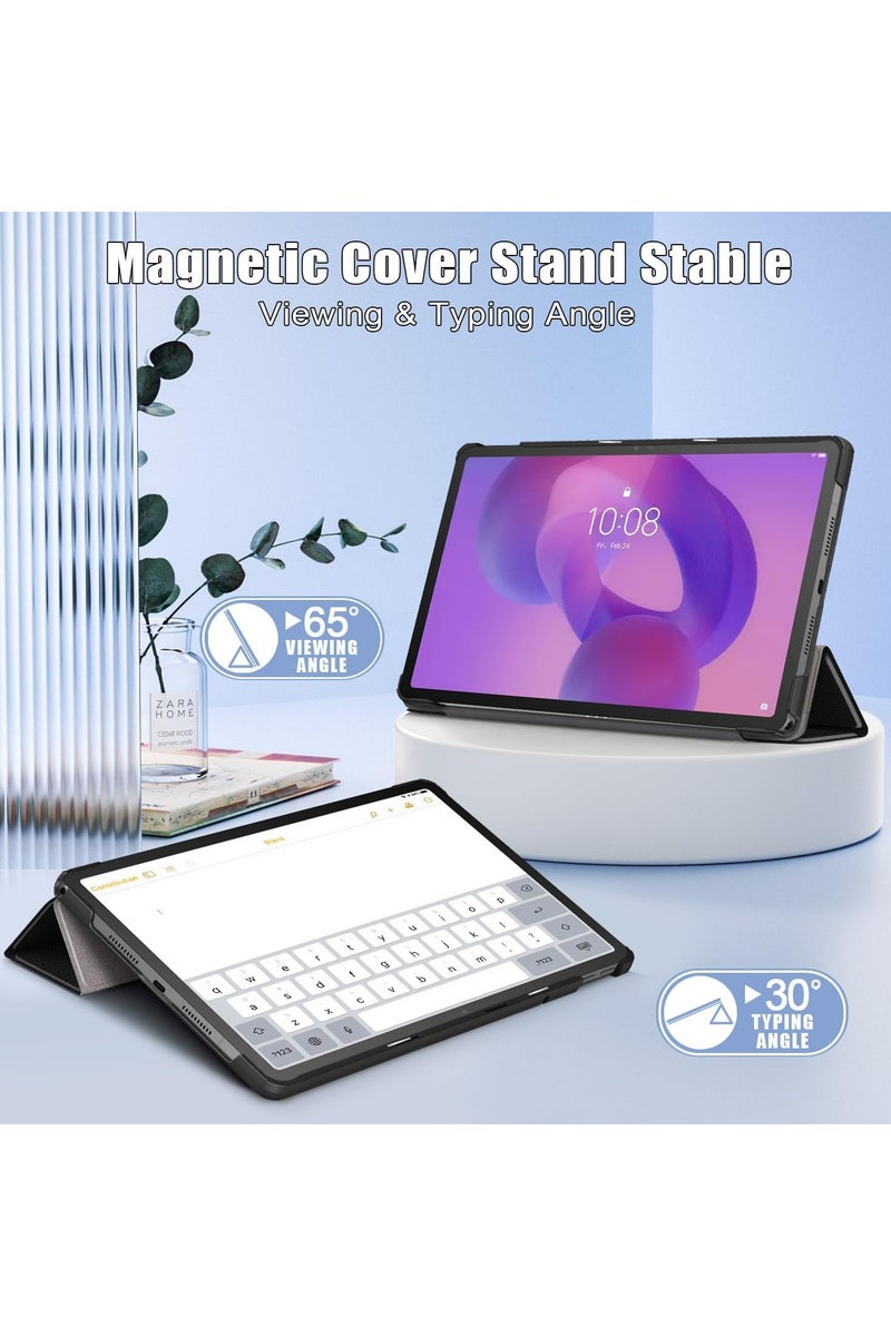 Compatible with Lenovo Idea Tab Tablet 11 inch 2025 (TB-336ZU/TB-336FU) Tri-Fold Smart Case, Hard PC Back Shell Slim Case Multi- Viewing Angles Stand Folio Cover (Black) - Image 2