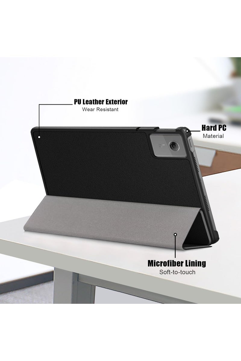 Compatible with Lenovo Idea Tab Tablet 11 inch 2025 (TB-336ZU/TB-336FU) Tri-Fold Smart Case, Hard PC Back Shell Slim Case Multi- Viewing Angles Stand Folio Cover (Black) - Image 4