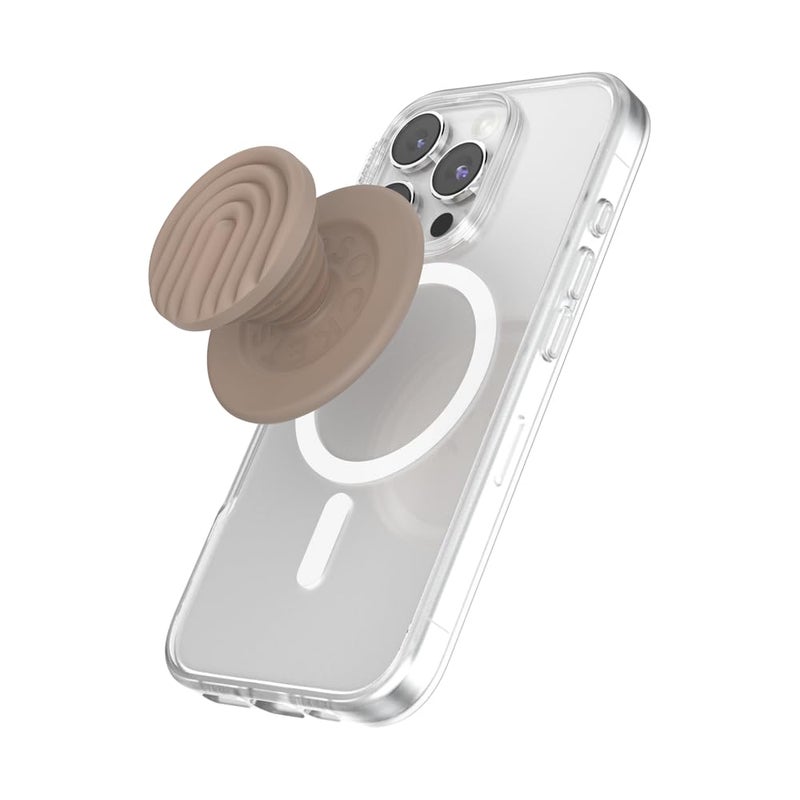 PopSockets Phone Grip for MagSafe, Magnetic Holder, Phone Stand, Brown - Latte - Image 1
