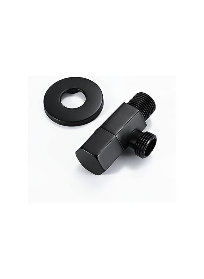S-TOP Black Angle Stop Valve Brass G1/2" Shut Off Valve Square Water Control Valve Faucet Valve For Bathroom Toilet Bidet Shower Triangle Valve - Image 5