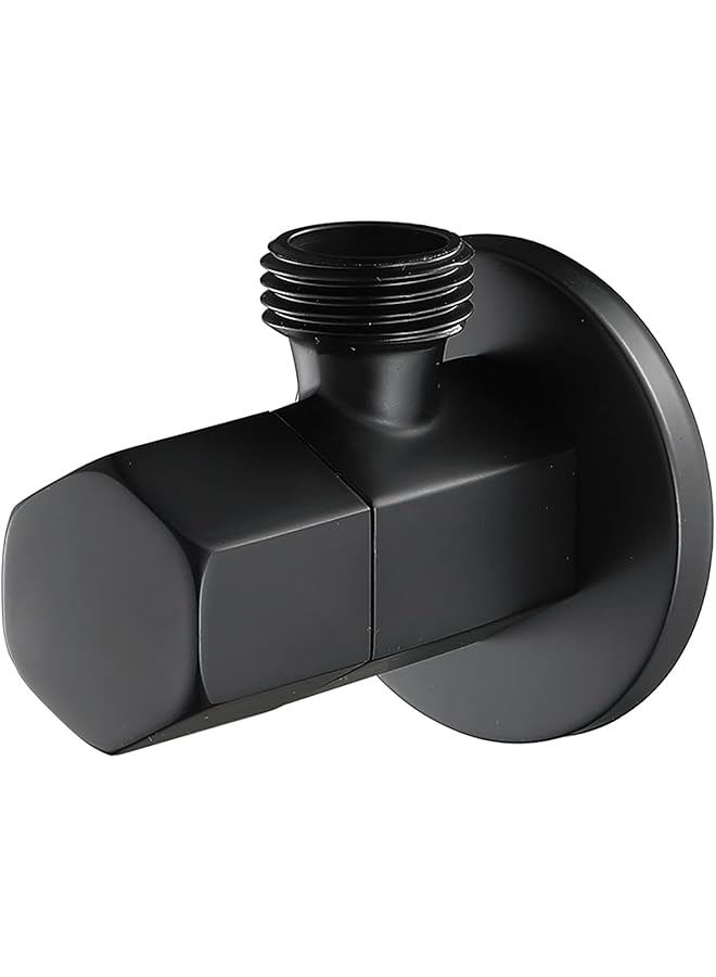 S-TOP Black Angle Stop Valve Brass G1/2" Shut Off Valve Square Water Control Valve Faucet Valve For Bathroom Toilet Bidet Shower Triangle Valve - Image 1