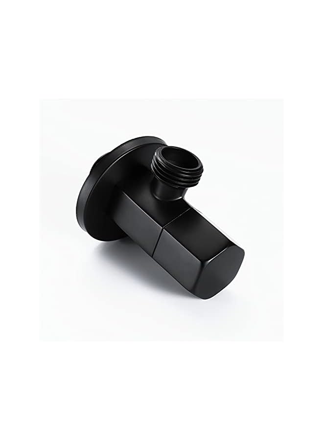 S-TOP Black Angle Stop Valve Brass G1/2" Shut Off Valve Square Water Control Valve Faucet Valve For Bathroom Toilet Bidet Shower Triangle Valve - Image 3