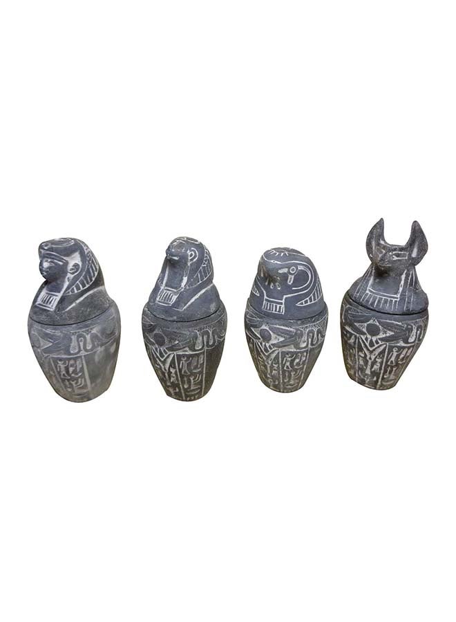Generic Set Of 4 Egyptian Ancient Canopic Jars Canopy Jar Organs Storage Statue Statues Pharaoh Pharaohs Collection Collectable 