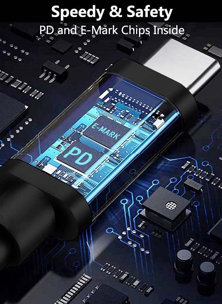سانموجيد كابل شحن من USB C إلى طرف رفيع للكمبيوتر المحمول، كابل شحن USB C إلى طرف رفيع للكمبيوتر المحمول، مدخل USB من النوع C ذكر إلى محول مربع 6.5 قدم 100 واط PD لـ Thinkpad E440 E440 E450 T450s T450s T460s T470 E550 E560 T430 T440 T440 T440 T440S X250 L460،للينوفو يوغا - Image 3