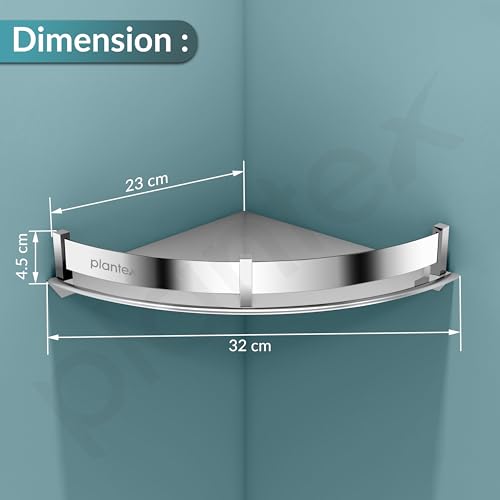 Plantex Stainless Steel Corner Shelf for Bathroom Wall/Bathroom Corner Shelves/Bathroom Shelf Rack/Side Corner Shelf/Kitchen Organizer/Bathroom Corner Rack- (9x9 inches, Chrome) - Image 4