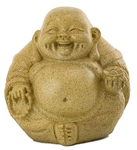 Top Collection Mini Happy Buddha Laughing Statue - Hand Painted Essence of Joy Big Belly Buddha in Sandstone Finish - 3.25Inch Collectible East Asian New Age Lucky Buddha Figurine - Image 1