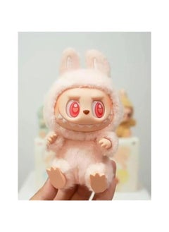 Arabest Labubu keychain, labubu monsters doll (have a seat), plush doll pendant,adorable collectible, modern home decorative accessories for bags, backpacks and keys (pink dada)  - Image 2