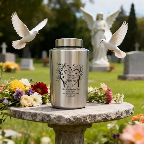 Mianachilu 220 lbs Large Urns for Adult Male Female Ashes, Decorative Funeral Cremation Keepsake Memorial Urn for Human Women Man Mom Dad Ashes(Tree of Love) - Image 3