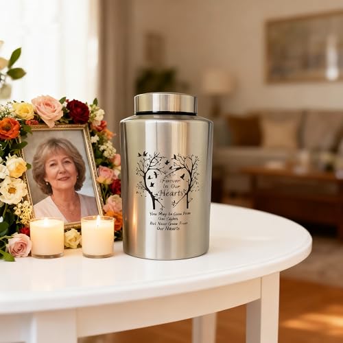Mianachilu 220 lbs Large Urns for Adult Male Female Ashes, Decorative Funeral Cremation Keepsake Memorial Urn for Human Women Man Mom Dad Ashes(Tree of Love) - Image 4