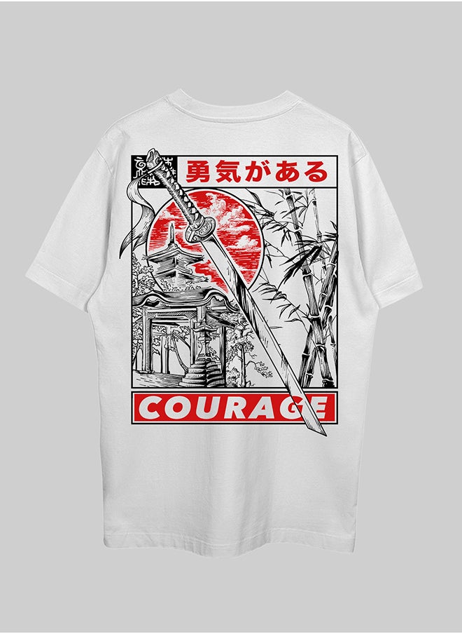 THREADCURRY THREADCURRY Courage Oversized Drop Shoulder Cotton Loose Printed T-Shirt for Men  - Image 1