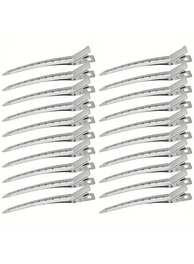 مشابك شعر معدنيه 20 قطعة مشابك شعر بطة فضية 3.5 بوصة | دبابيس شعر مقاومة للانزلاق للنساء/البنات | إكسسوارات شعر متعددة الاستخدام للمناسبات اليومية/الحفلات/الأعراس (فضي),ربطات شعر , هدايا，منظمات ربطات شعر - Image 1