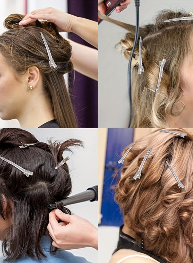 مشابك شعر معدنيه 20 قطعة مشابك شعر بطة فضية 3.5 بوصة | دبابيس شعر مقاومة للانزلاق للنساء/البنات | إكسسوارات شعر متعددة الاستخدام للمناسبات اليومية/الحفلات/الأعراس (فضي),ربطات شعر , هدايا，منظمات ربطات شعر - Image 5