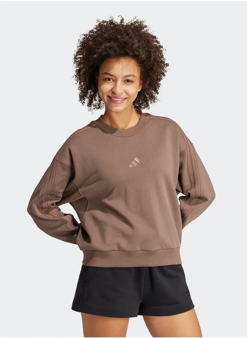 اديداس All Szn French Terry 3 Stripe Sweatshirt