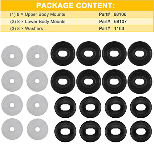 Bonbo 7-141 Body and Cab Mount Bushing Kit for Chevy Silverado & Sierra 1500/2500 2WD/4WD 1999-2014 Polyurethane Body Cab Mounts Black - Image 4