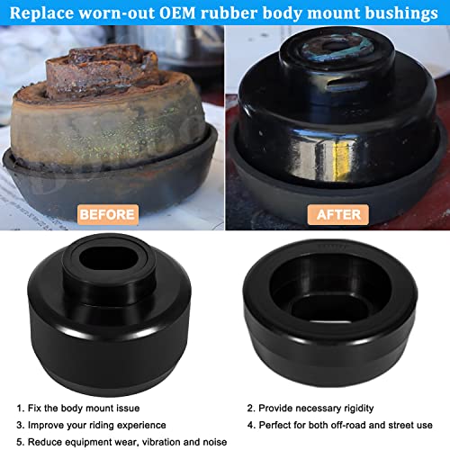 Bonbo 7-141 Body and Cab Mount Bushing Kit for Chevy Silverado & Sierra 1500/2500 2WD/4WD 1999-2014 Polyurethane Body Cab Mounts Black - Image 3