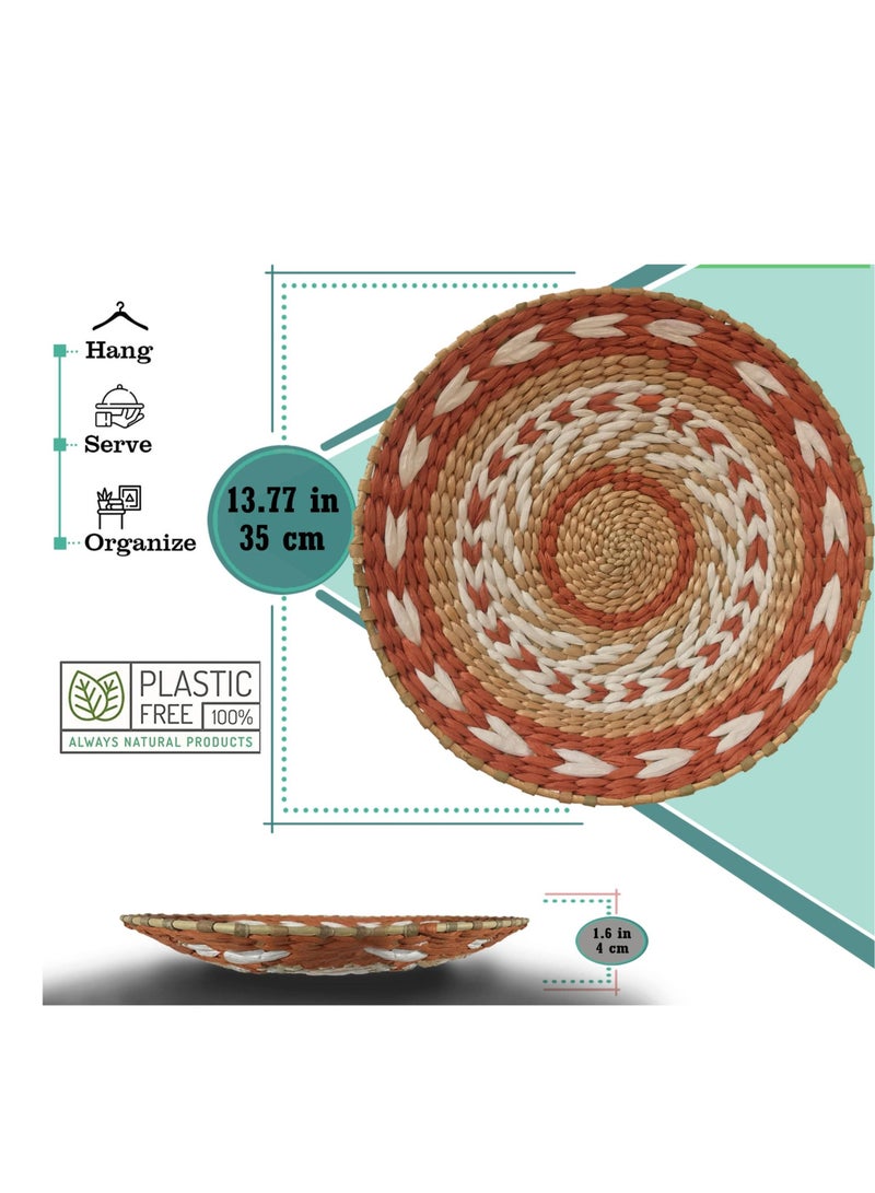 KASTWAVE Woven Wall Basket Decor Special Woven Bowls Trays Set Indoor Hanging Baskets for Table and Wall Rustic Durable Natural Handmade Boho Decorations - Image 5