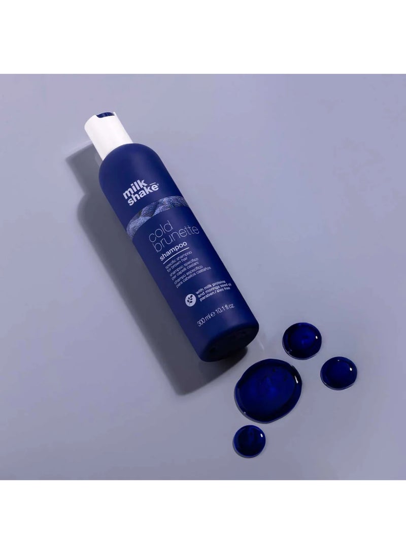 Milk Shake Cold Brunette Shampoo – Blue Pigment Anti-Brass Shampoo for Brown, Light Brown & Dark Blonde Hair – SLES & Paraben Free with Moringa Oil, Milk Proteins & Integrity 41 for Softness, Shine & Color Protection, 300ml - Image 2