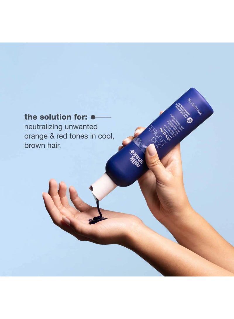 Milk Shake Cold Brunette Shampoo – Blue Pigment Anti-Brass Shampoo for Brown, Light Brown & Dark Blonde Hair – SLES & Paraben Free with Moringa Oil, Milk Proteins & Integrity 41 for Softness, Shine & Color Protection, 300ml - Image 3