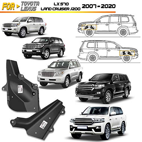 A-Premium حراس الطين A-Premium متوافقة مع تويوتا لاند كروزر J200 2007-2020 ولكزس LX570 2008-2020 مجموعة أمامية وخلفية 4 قطع - Image 4