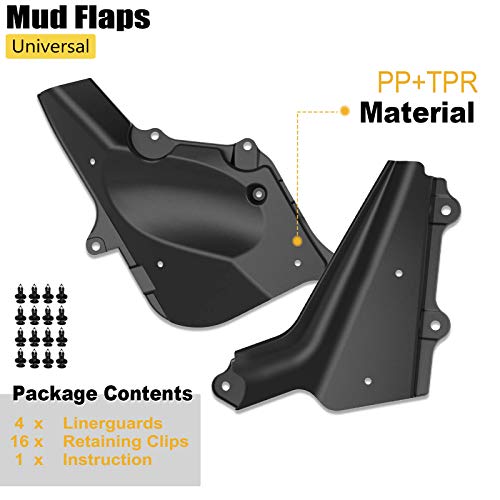 A-Premium حراس الطين A-Premium متوافقة مع تويوتا لاند كروزر J200 2007-2020 ولكزس LX570 2008-2020 مجموعة أمامية وخلفية 4 قطع - Image 5