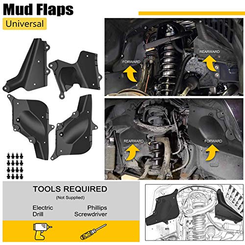 A-Premium حراس الطين A-Premium متوافقة مع تويوتا لاند كروزر J200 2007-2020 ولكزس LX570 2008-2020 مجموعة أمامية وخلفية 4 قطع - Image 2